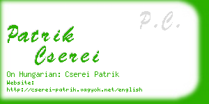 patrik cserei business card